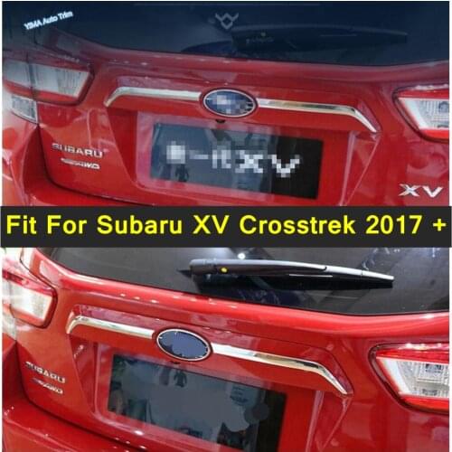 Lapetus Car Rear Trunk Cover Tailgate Door Upper Decoration Strip Trim Bezel 2PCS For Subaru XV Crosstrek 2017 - 2021 Accessory