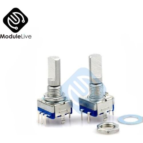 2pcs EC11 20mm 15MM 20 mm 15 mm Half shaft axis Rotary Encoder Diy Audio Digital Potentiometer with Switch Handle Switch