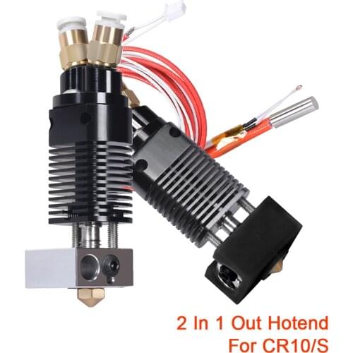 Dual Color 2 In 1 Out Hotend 12 24V Upgrade Kit MK8 Extruder V6 Nozzle 3D Printer Parts 1.75MM Heater Block For CR10 S ender3