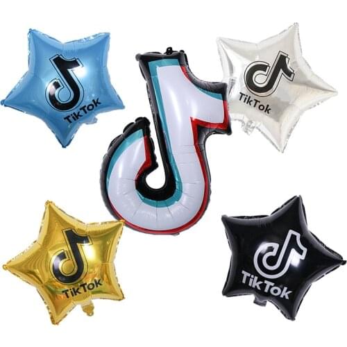 2021 TikTok Balloons Fashion Trend Theme Birthday Party Decorations Supplies Children Musical Note Aluminum Film Balloons Gifts