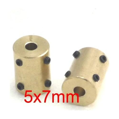5mm to 7mm 5x7 rigid coupling CNC Motor Jaw Copper Coupling brass Coupler, model ship model airplane Motor connector
