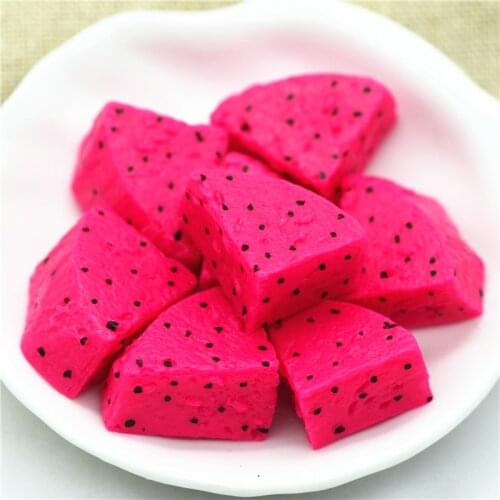 5PCS 7X18mm Resin 3D Fake Red Dragon Fruit Platter Miniatures|Resin Dollhouse Miniatures|3D Flatback Fruit Salad Cabochons