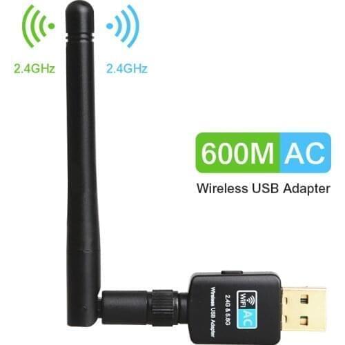 600Mbps USB Wifi Adapter 5.8GHz+2.4GHz Wi-Fi Receiver High Speed Wi-Fi Antenna Wireless PC Network Card 802.11ac TEROW