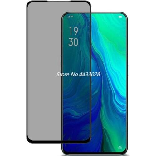 9D Full Glue Cover Black Privacy Tempered Glass for OPPO Reno Z Neo 10X 6.4 6.8 Inch Anti Glare Screen Protector Protective Film