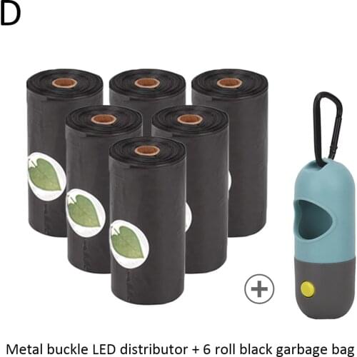 Pet Poop Bags Dispenser LED light Degradable Poop Waste Bag Practical Trash Cleaning Supplies for Dog Cat Outdoor Travel
