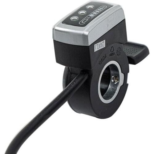24V Electric Bike Thumb Throttle With ON/OFF Switch With Battery Indicator Electric Scooter E-bike Throttles