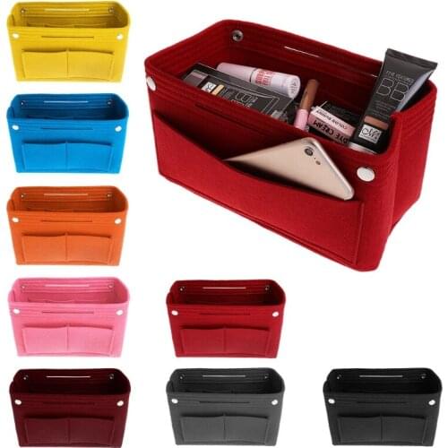 Felt Makeup Bag Handbag Organizer Purse Insert Bag Fabric Storage Cosmetic Pouch