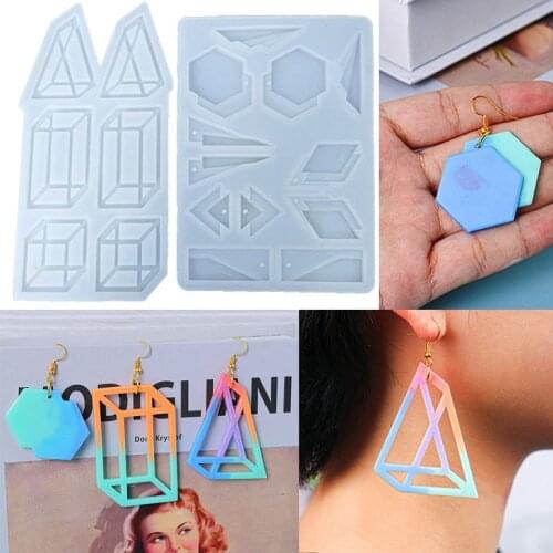 Geometry Earring Pendant Silicone Mold For DIY UV Epoxy Resin Molds Jewelry Making Tools Resin Casting Mould Handmade Crafts