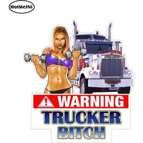 HotMeiNi 12cm x 10.8cm Trucker Bitch Car Stickers Funny Auto Sticker Decals Car Styling Motorcycle Car Decal Accessories