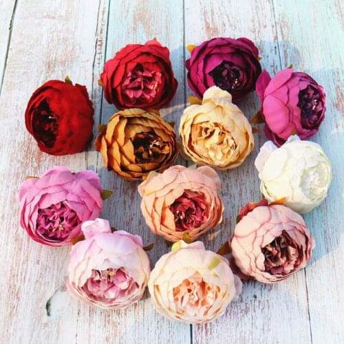 Artificial Silk Peony Flower Heads Home Party Wedding Decoration Simulation Fake Flower Head DIY Garland LX9295