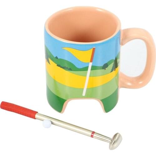 Coffee Mug Golf Creative Golf Ceramic Cup Funny Pink Coffee Mug Office Casual Ceramic Cup Golf Stick Pen Birthday Gift