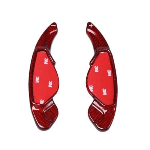 Red Carbon Fiber Steering Wheel Shift Paddle Extension For Jaguar XJ XFL F-PACE