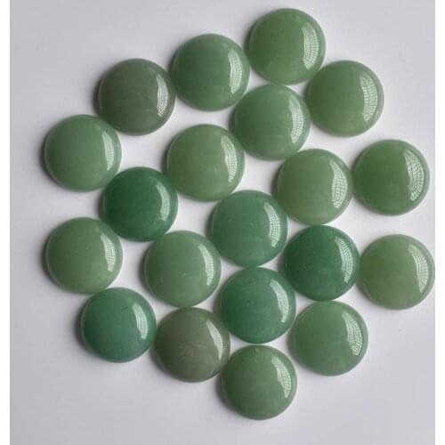 2020 Fashion hot selling good quality Natural Green Aventurine round cabochon 20mm stone beads 20pcs/lot Wholesale free shipping
