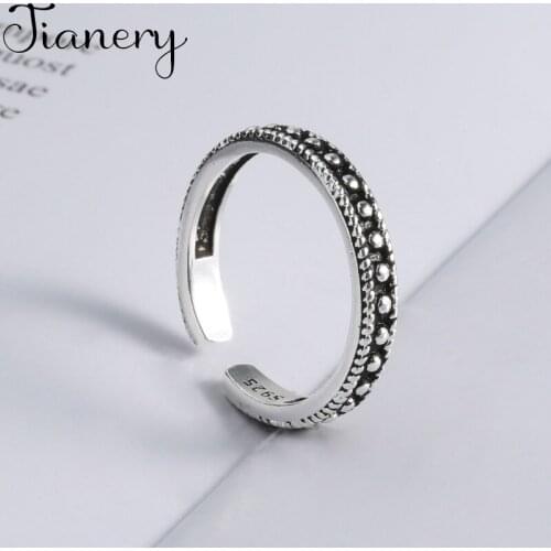 Personality Boho Round Beads Rings For Women Charm Wedding Jewelry Adjustable Antique Finger Ring Anillos 2021