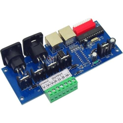 Best price 1 pcs DC12V-24V 4 channelsx4A with RJ45 DMX512 Decoder led controller use for LED Strip Light