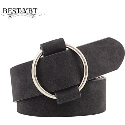 Best YBT New fashion Womens designer round casual ladies belts for jeans Modeling belts without buckles Imitation leather belt