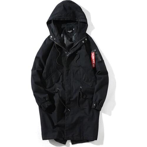 M~5XL! 2020 Autumn new man hooded long windbreaker coat, students Korean tide loose big size jacket mens clothing