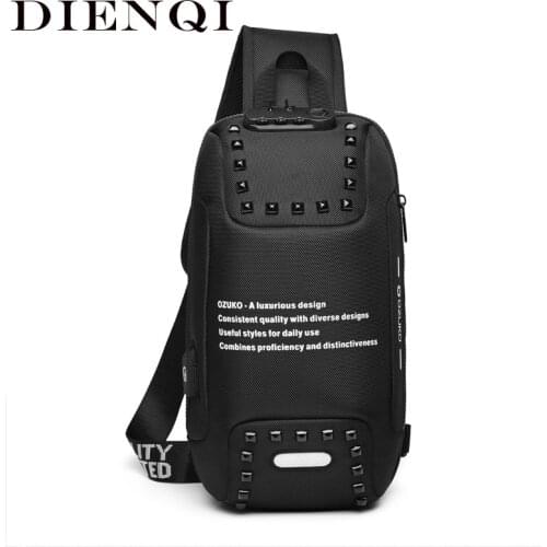 USB RFID Anti Theft Chest Bags Men Cross Body Neck Sling Shoulder Bag Husband 2021 Ozuko Male Breast Bag Waterproof Holster Bags