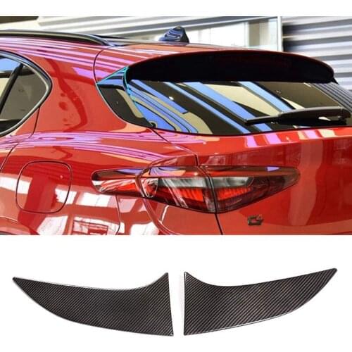 Car Rear Tail Frame Cover Tail Triple-Cornered Trim Strip Rear Wing Side Trim Strip for Alfa Romeo Stelvio 2017-2020