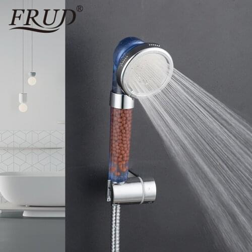 FRUD 2019 Negative Ion SPA Filtered Adjustable Shower Head with Shower Hose Three Shower Mode Negative Lon SPA Shower Head