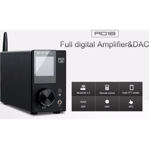 NEW AD18 HI-FI Audio Stereo Amplifier with Bluetooth 4.2 Supports Apt-X,USB DSP Full Digital Power Amplifier 2.1 for Speaker