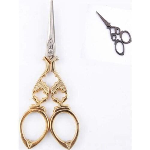 Antique Scissors Tesoura Zakka Vintage Hollow 3Cr13 Steel For Fabric Craft Household CP0370