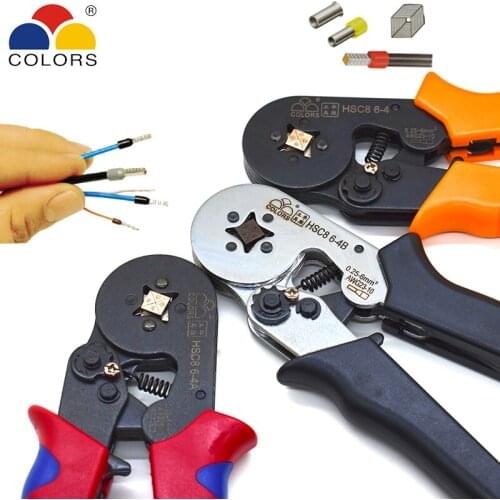 COLORS HSC8 6-4 0.25-6mm2 23-10AWG crimping pliers 700pcs terminals for tube type needle type terminal crimp self-adjusting tool