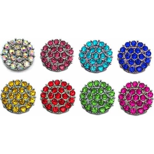 Wholesale metal Rhinestone Snap Buttons w162 flower Diy Jewelry fit 18mm Snap button Necklaces/Bracelets for women