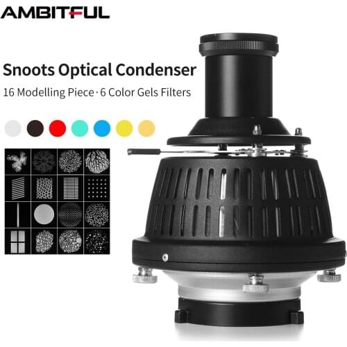 AMBITFUL AL-16 Focalize Conical Snoot Optical Condenser Art Special Effects Shaped Beam Light Cylinder with Shape and Color Gel