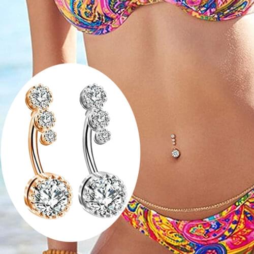 1pc Sexy Navel Piercing Belly Button Rings Bar Crystal Zircon Dangling Ombligo Party Stud Barbell for Woman Body Jewelry Gift