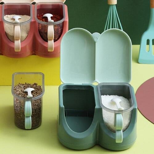 Plastic High Quality Seasoning Storage Box Salt Sugar Pepper Container Healthy Seasoning Box Simple for Cooking