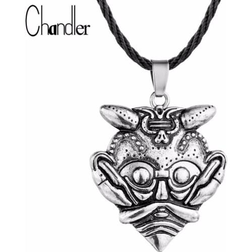 Chandler The mask of Loki Pendant Amulet Necklace For Men Scandinavian Norse Viking Jewelry Europe Lucky Faith Jewelry