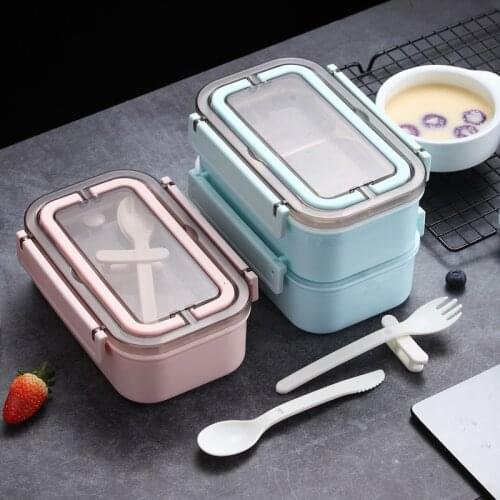 Stainless Steel Bento Box Portable Lunch Box For Kids Leak-Proof Food Container School Food Box With Spoon And fork