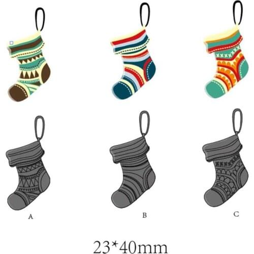 Cutting Dies Christmas Metal Dies Fireplace Frame Socks New For Gift Card Making Album Craft Die Cut 23*40mm