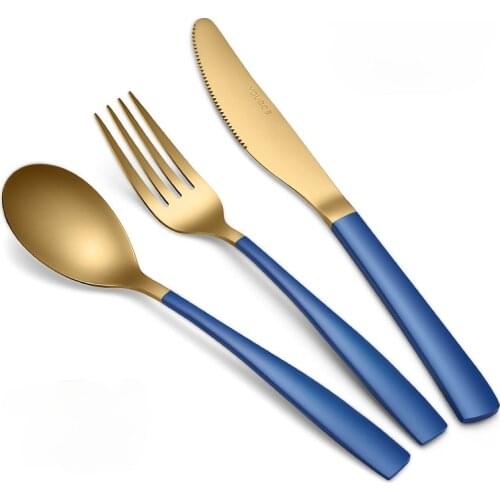 Simplicity Servies Cutlery Set European Style Kitchen Steak Knife Fork Dinner Set Dining Eco Friendly Geschirr Table Sets EK50DS