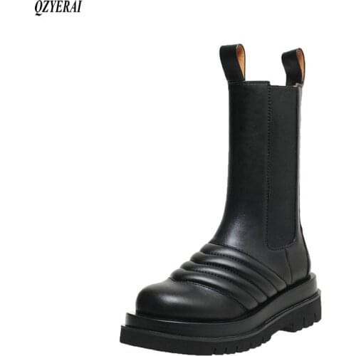 QZYERAI New style Genuine leather Female boots Womens boots Leisure short boots cowhide Womens shoes