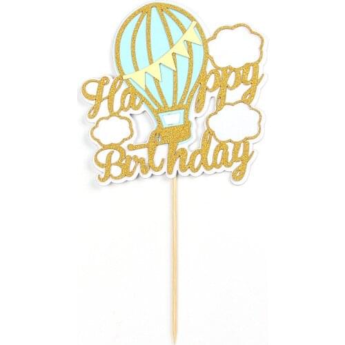 Rainbow Ballon Cloud Cake Toppers "Happy Birthday" Cake Topper Dessert Decoration For Baby Shower Party Birthday Cakes Supplies