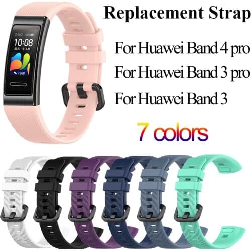 Strap for HUAWEI Band 4 Pro / 3 Pro / Band 3 Smartwatch Soft Silicons Wrist Strap Replacement Bracelet Strap