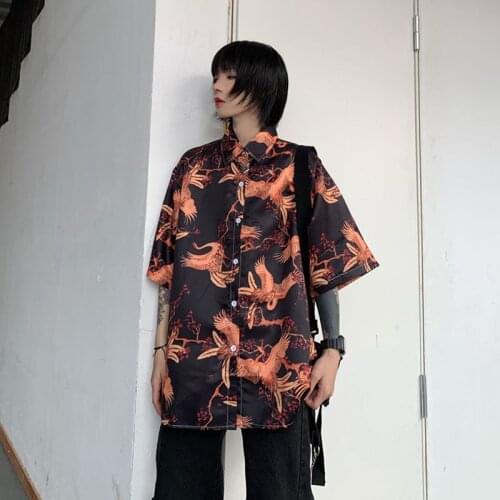 Shirts Women Blouses Summer 2021 Blouse Punk Beach Shirt Casual Streetwear Men Polo Short Sleeve Fashion Stage Show Clothes