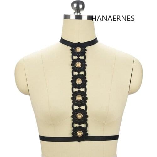 Sexy Womens Wedding Lace Flowers Original Design Lace Sexy Bra Bondage Body Harness Belt Adjustable Rave Body Cage Lingerie