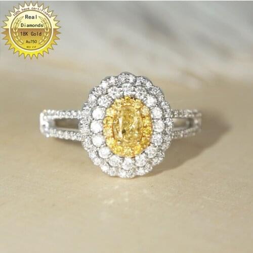 18k white gold 0.88ct Natural Real diamond ring Jewellery Engagement&Wedding have certificate