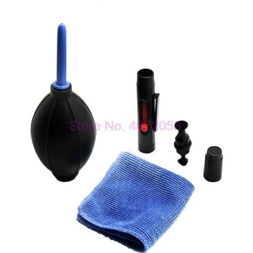 200pcs/lot Cleaning Cloth Brush and Air Blower In 1 Set Digital Camera Cleaning kit Dust Photography Computer Cleaner Air Blower