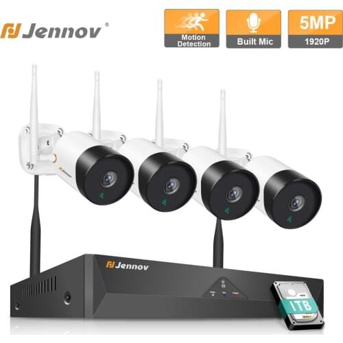 Video 5MP/3MP CCTV Wireless System HDD Home Audio Record H.264+ Outdoor P2P Wifi IP Security Camera Set Street Surveillance Kit