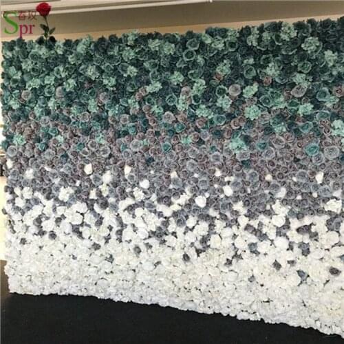 SPR 2.4*2.4m Free Shipping silk wedding ombre flower wall wedding backdrop artificial flower row and arch decorative flore