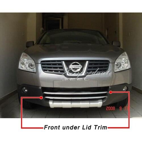 Car Styling Cover Stainless Steel Front Under Lid Trim For Nissan Qashqai 2007-2009