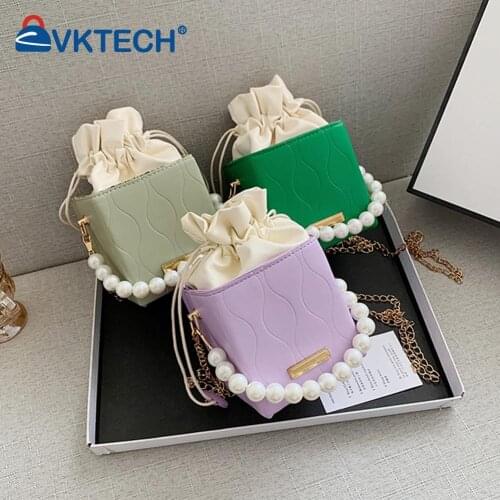 Box Shape PU Leather Shoulder Bags For Women 2021 Drawstring Sweet Shoulder Handbags Female Travel Summer Cross Body Bag Purse