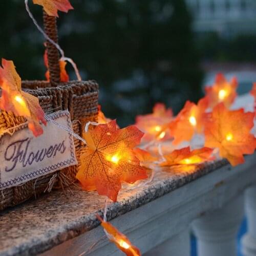C2 LED Maple Leaf String Lights Thanksgiving Harvest Festival USB Battery Box Indoor and Outdoor Decorative Night Light