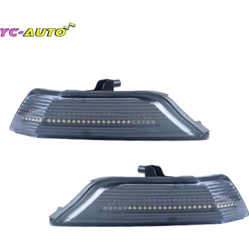 Car LED Front Turn Signal Light with Water Flashing White DRL and yellow turn light with Flowing For Ford Mustang 2015 2016 2017