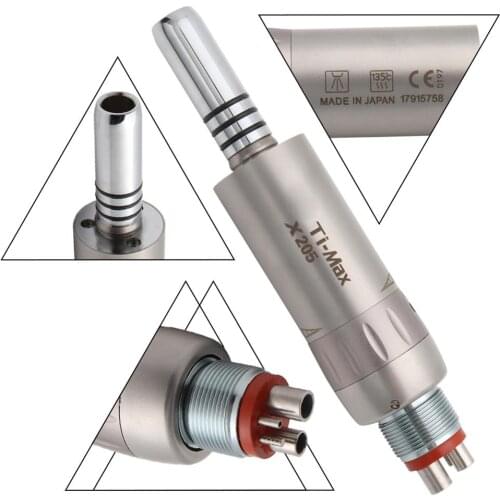 Ti-Max Style Dental Low Speed Handpiece Air Motor Midwest 4Holes M4 X205 Air Turbine 1:1