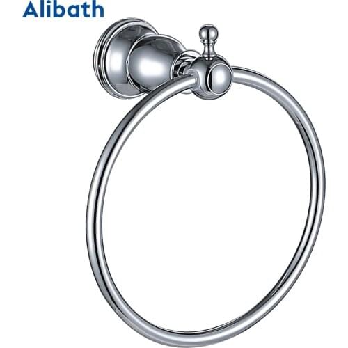 Solid Brass Round Style Wall Mounted Towel Ring Holder Hanging Hand Rack Rail Towel Holder Hanger Bathroom Hardware